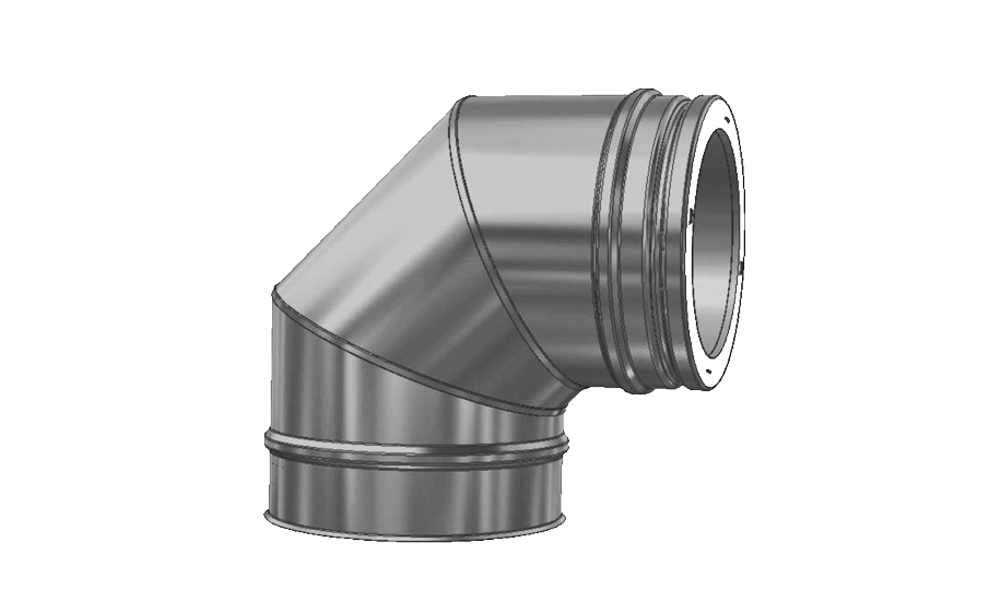 Отвод Schiedel PERMETER 25 T450 NI 90 град. серый, D 200/250 мм