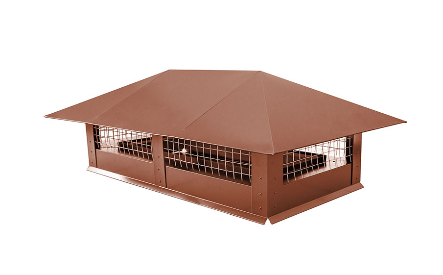 Дымник на трубу Grand Line с сеткой 500*500 мм 0,5 Satin с пленкой RAL 8004 терракота
