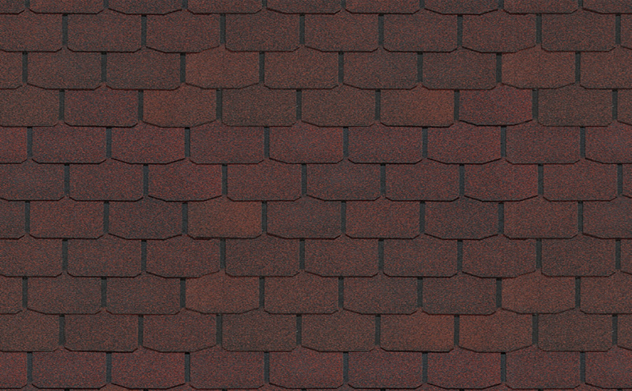 Гибкая черепица Docke PIE Standard, Крона, красный