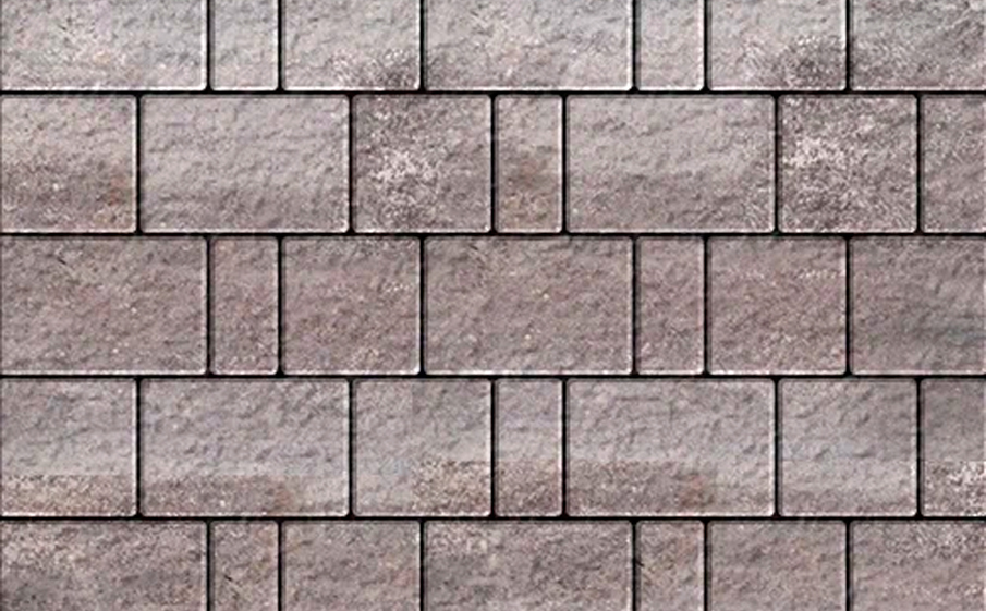 Плитка тротуарная SteinRus Бергамо А.6.Псм.4, Antico, ColorMix Умбра, толщина 40 мм