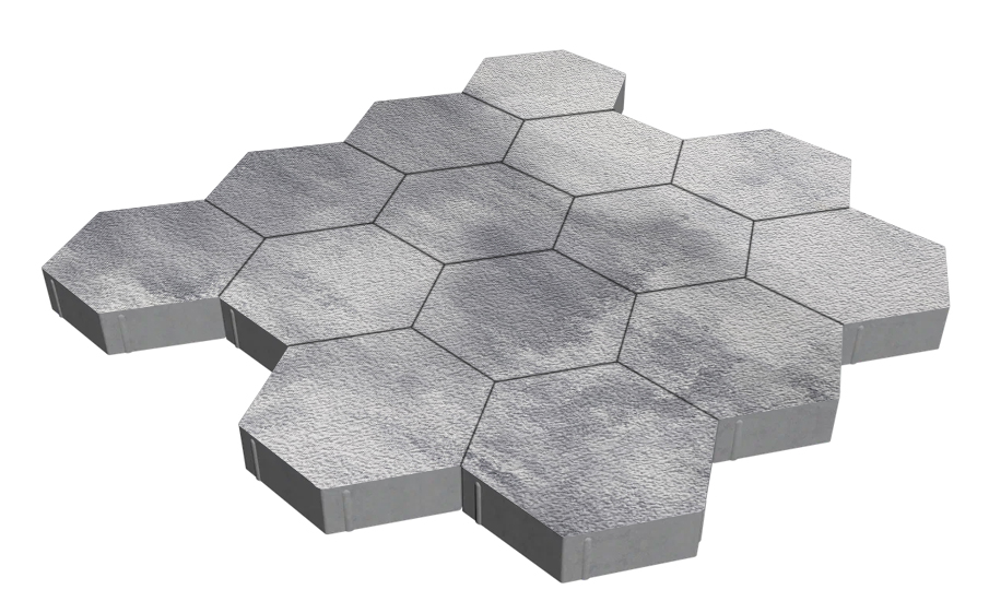 Плитка тротуарная SteinRus Гексаэдр Б.6(М).Ф.8, Native, Монохром, 350*300*80 мм