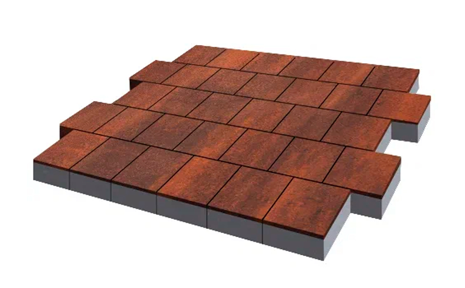 Плитка тротуарная SteinRus, Valencia Б.3.К.8, гладкая, ColorMix Брук, 300*300*80 мм
