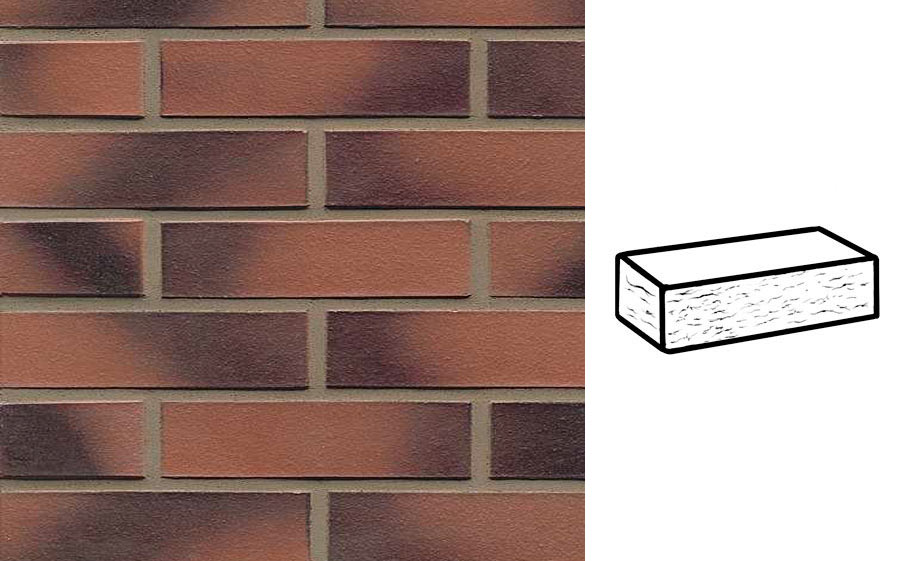 Кирпич клинкерный Muhr 11 Rotviolett geflammt рустик, 290*90*71 мм
