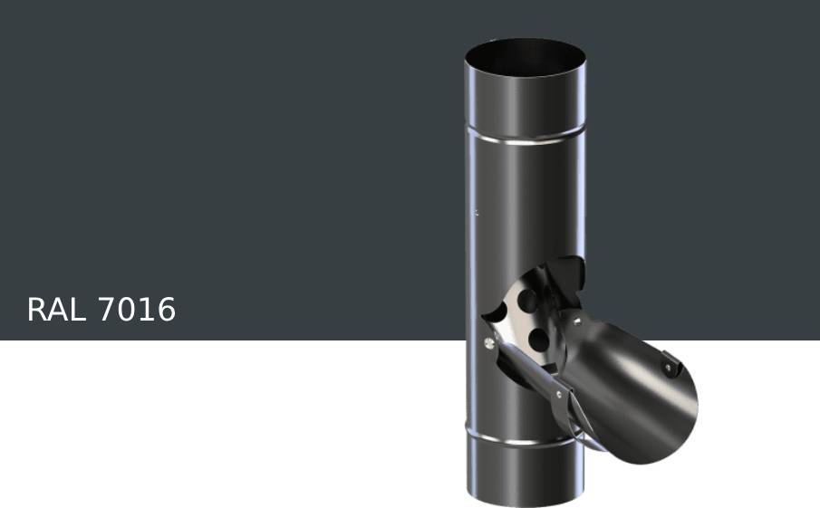 Водосборник KROP STAL с откидной крышкой для системы D 150/100 мм, RAL 7016