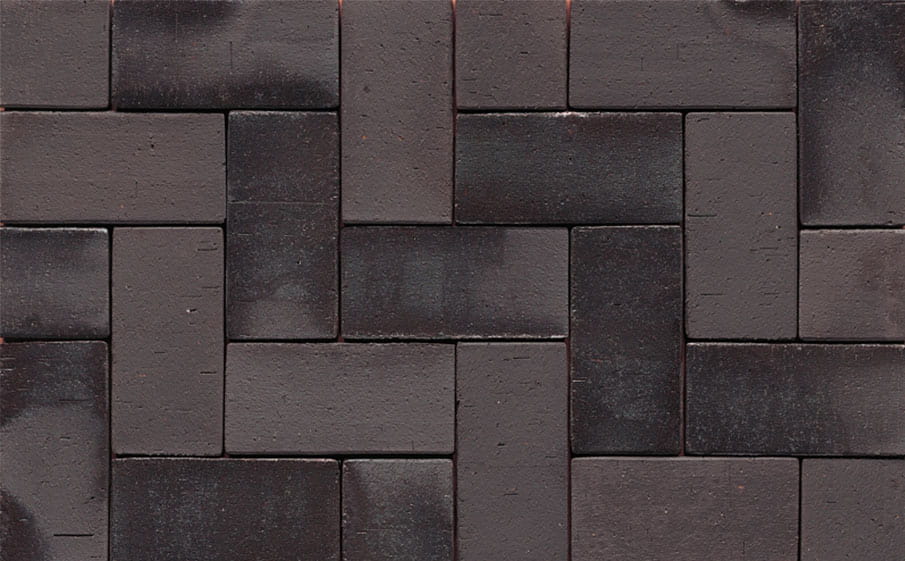 Тротуарная клинкерная брусчатка Muhr №15 Schwarz-bunt edelglanz, 220*105*52 мм