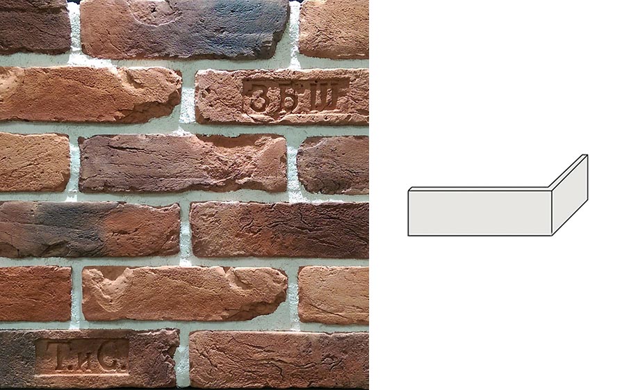 Угловой декоративный кирпич Redstone Старый Питер SP-66/U 240*110*69 мм