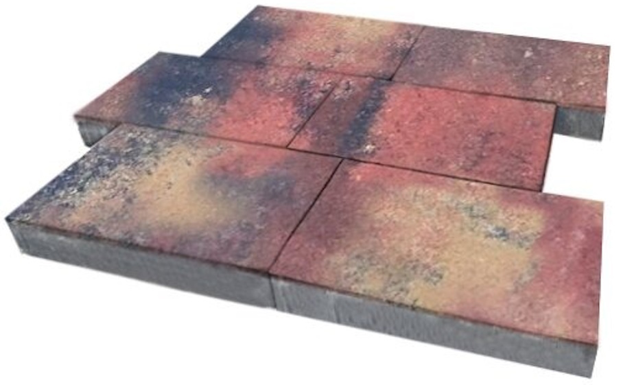 Плитка тротуарная SteinRus Парк Плейс Б.3.П.8, гладкая, ColorMix Оригон, 600*300*80 мм