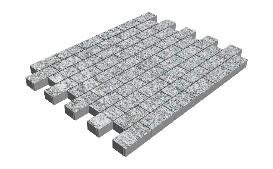 Плитка тротуарная SteinRus Прямоугольник Б.6.П.6 Backwash, Гранит, 200*100*60 мм