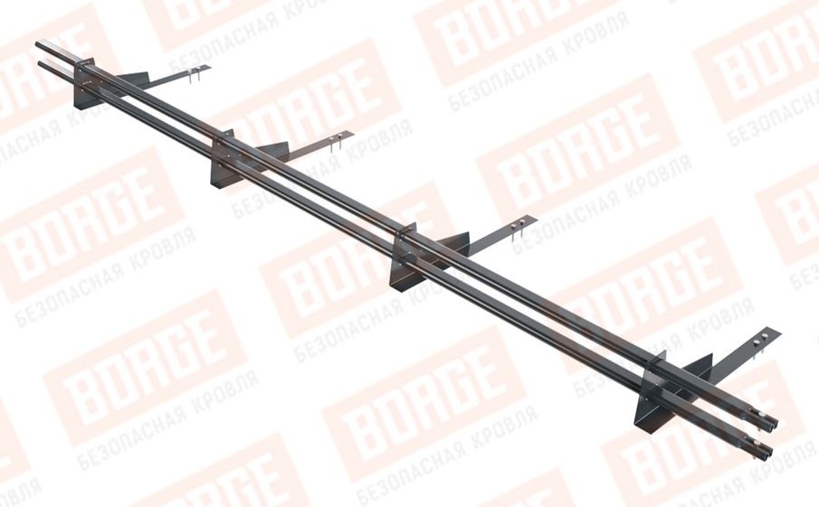 Снегозадержатель трубчатый Borge для гибкой черепицы оцинкованный RAL 7016, 3 м