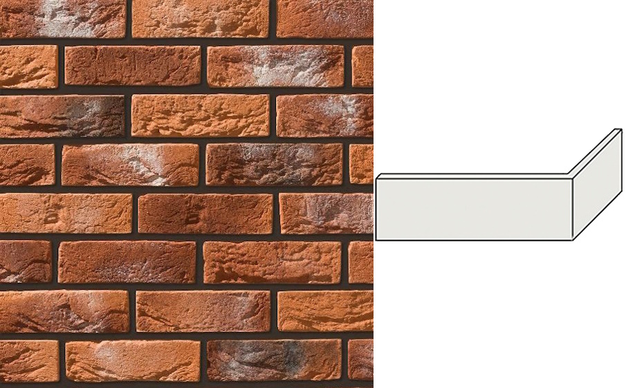 Декоративный кирпич Leonardo Stone угловой элемент Авиньон 200/100*65*10 мм 490