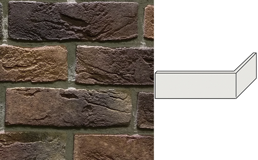 Угловой декоративный кирпич Redstone Dover brick DB-54/U 227*100*71 мм