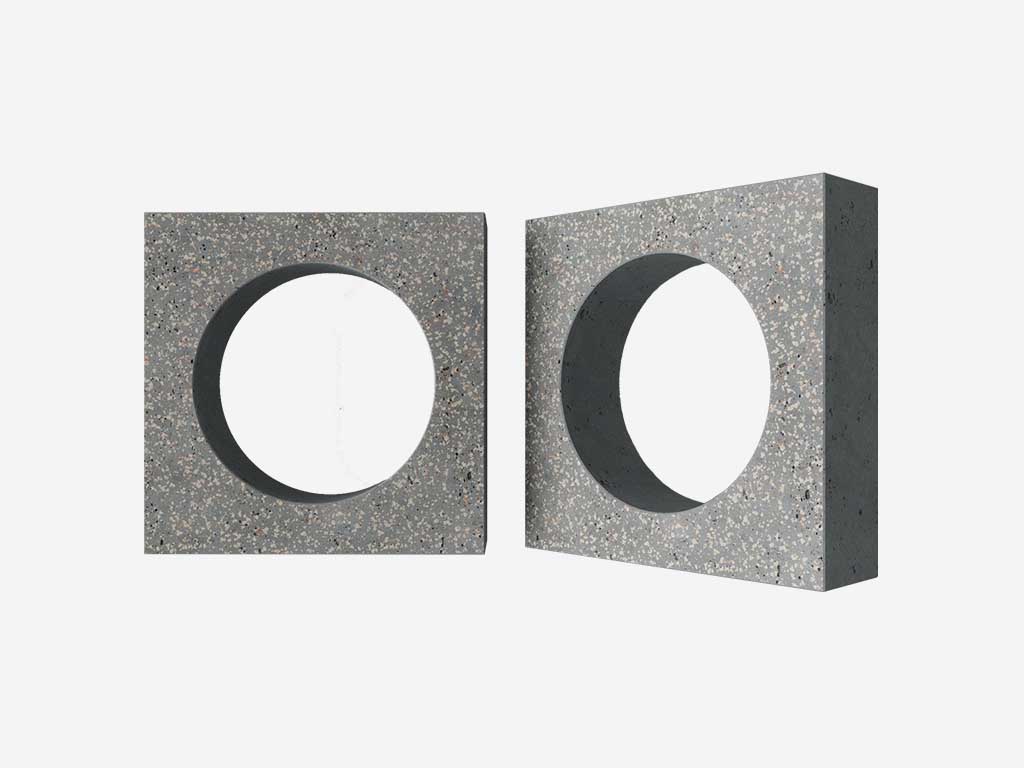 Декоративный бриз-блок Mesterra Кобого / Cobogo 0102, серый LUX, 250*250*70 мм