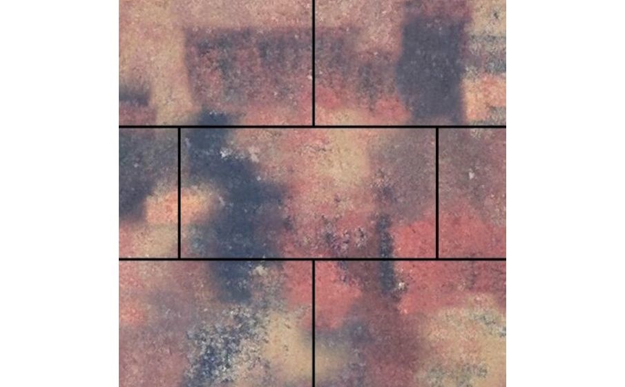 Плитка тротуарная SteinRus, Парк Плейс Б.3.П.8, гладкая, ColorMix Оригон, 600*300*80 мм