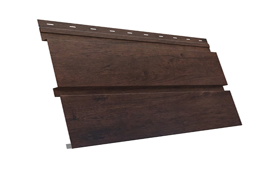 Софит металлический Grand Line Квадро брус без перфорации, сталь 0,45 мм Print Elite, Antique Wood