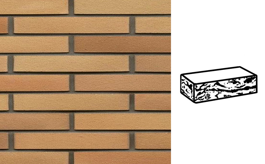 Кирпич клинкерный Muhr 06 Hellbraun-bunt готик, 290*90*40 мм