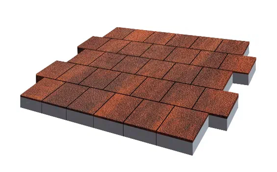 Плитка тротуарная SteinRus Валенсия Б.3.К.8 Native, ColorMix Брук, 300*300*80 мм