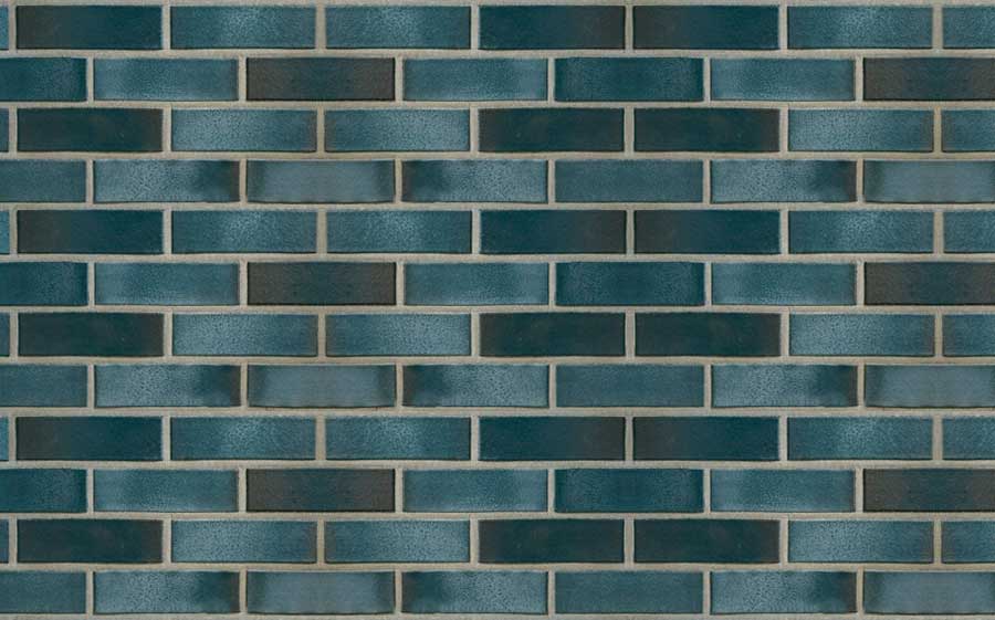 Кирпич клинкерный пустотелый ABC 8954 Hamburg schwarz-blau-bunt-geflammt Kohlebrand гладкий, 240*115*71 мм