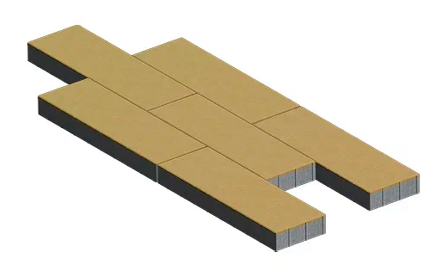Плитка тротуарная SteinRus, Аликанте Б.2.П.8, гладкая, песочный, 900*300*120 мм