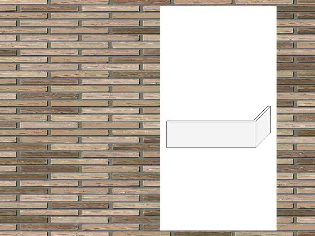 Гибкий кирпич StoCleyer Brick, угловой элемент 4/4 corner, 71185 коричневый, 400/100*40*4-8 мм