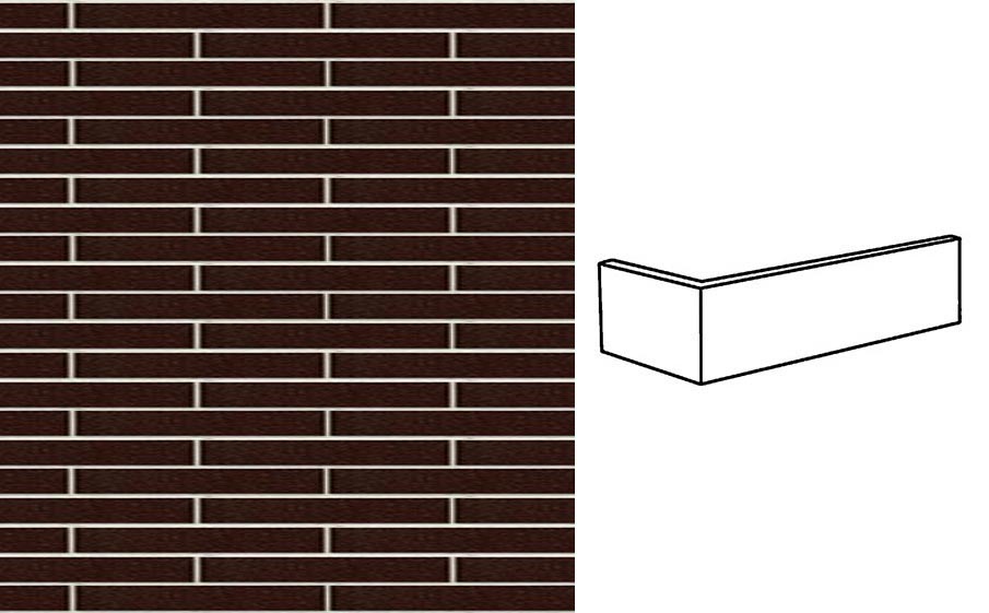 Клинкерная плитка угловая King Klinker FREE ART 02 Brown glazed, 240*52*115*14 мм