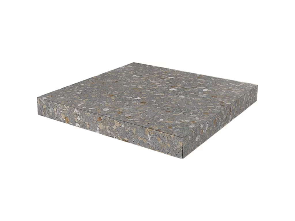 Ступень угловая клееная KERAMA MARAZZI Терраццо коричневый необрезная, 330*330*9 мм