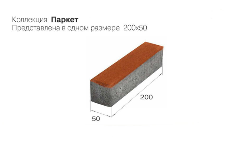 Плитка тротуарная BRAER Паркет Color Mix Каштан, 200*50*60 мм