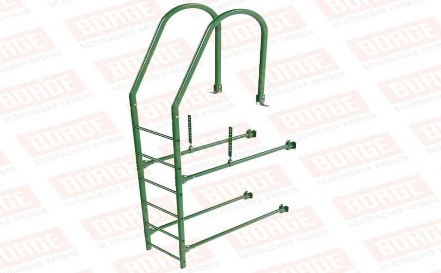 Лестница фасадная Borge (верхняя секция) оцинкованная RAL 6002, 1,8 м