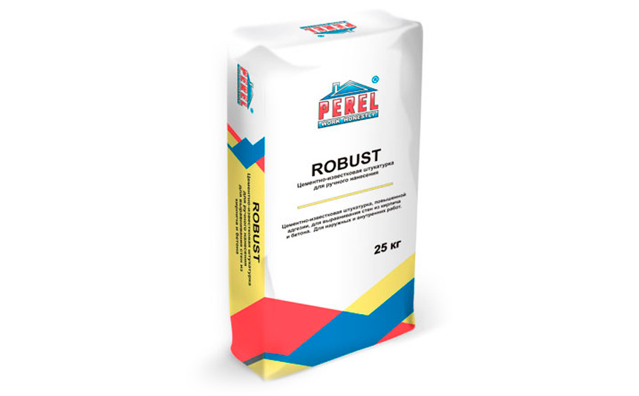 Цементно-известковая штукатурка Perel Robust 0515, 25 кг