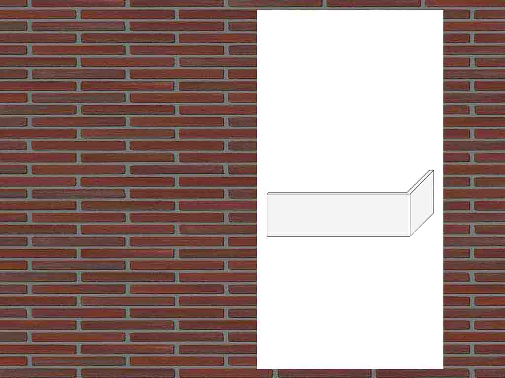 Гибкий кирпич StoCleyer Brick, угловой элемент 4/4 corner, 41860 красный, 400/100*40*4-8 мм
