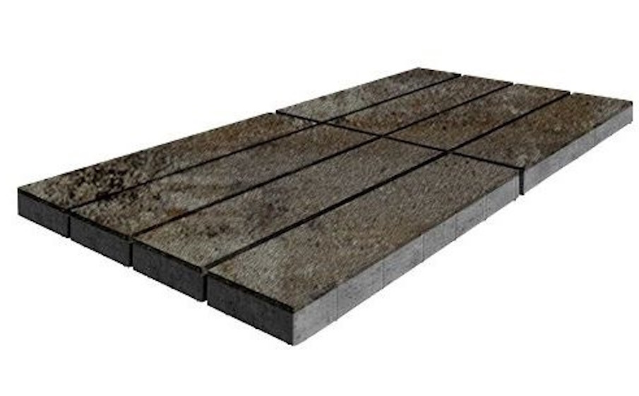 Плитка тротуарная SteinRus Гранада Б.7.П.8, Old-age, ColorMix Берилл, 600*200*80 мм