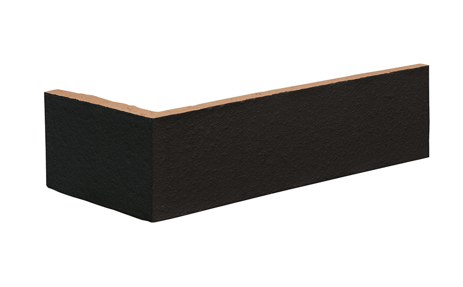 Клинкерная плитка угловая King Klinker Dream House 18 Volcanic black RF10, 250*65*120*10 мм