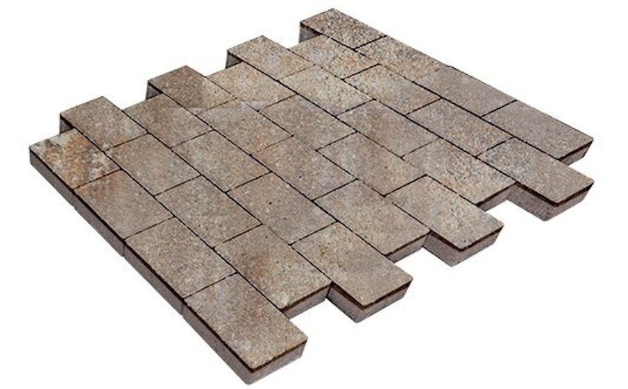 Плитка тротуарная SteinRus Севилья В.8.П.8, гладкая, ColorMix Берилл, 300*150*80 мм