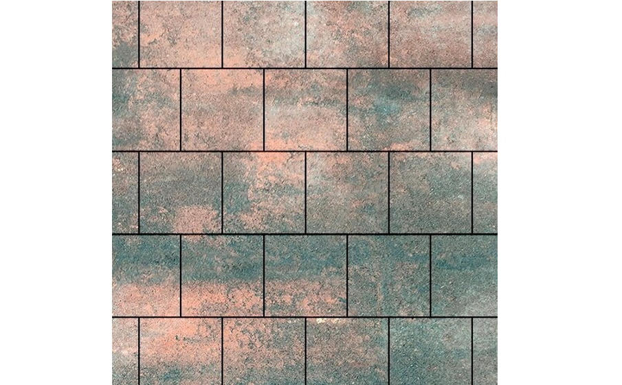 Плитка тротуарная SteinRus, Valencia Б.3.К.8, гладкая, ColorMix Штайнрус, 300*300*80 мм