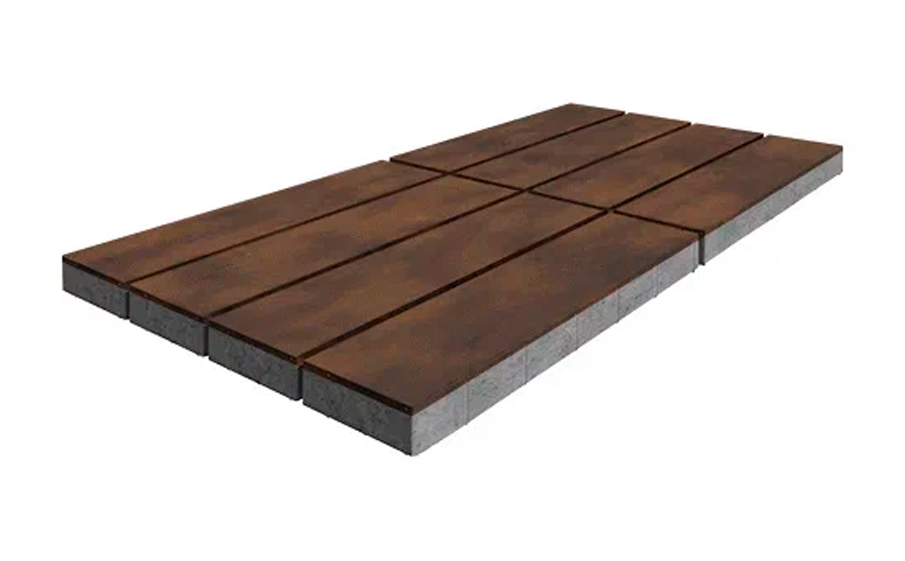 Плитка тротуарная SteinRus Гранада Б.7.П.8 гладкая, ColorMix Маренго, 600*200*80 мм