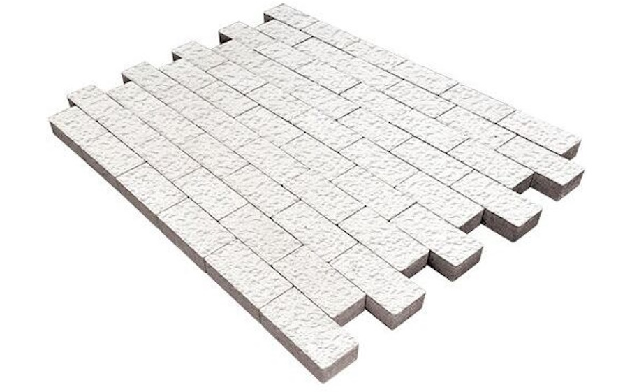 Плитка тротуарная SteinRus Прямоугольник В.6.П.8, Old-age, белый, 200*100*80 мм