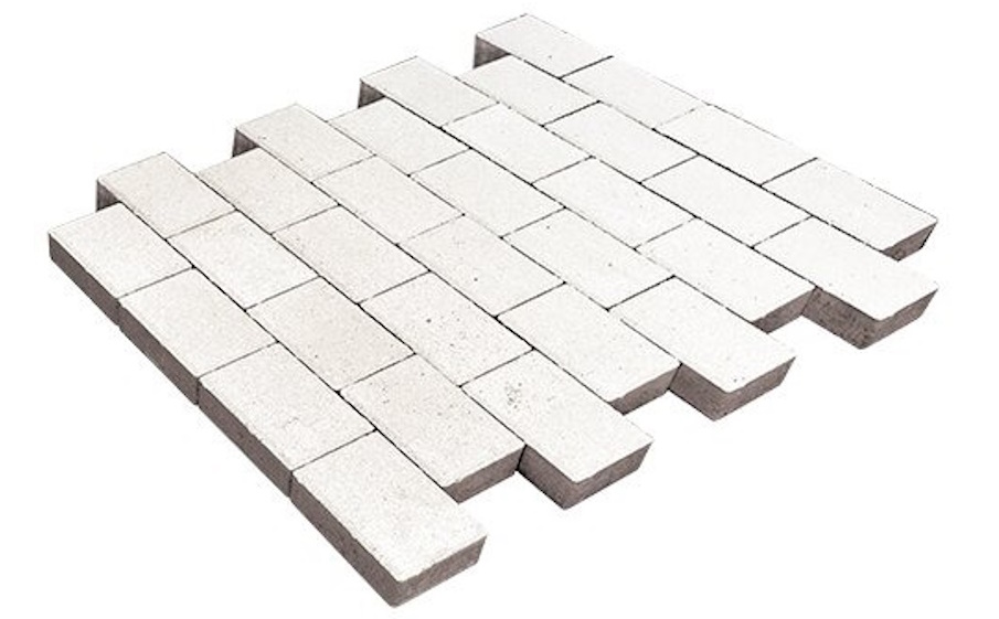 Плитка тротуарная SteinRus Sevilia В.8.П.8 гладкая, белый, 300*150*80 мм