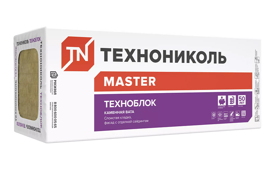 Утеплитель Технониколь Техноблок Стандарт, 6 шт/уп, 1200*600*80 мм