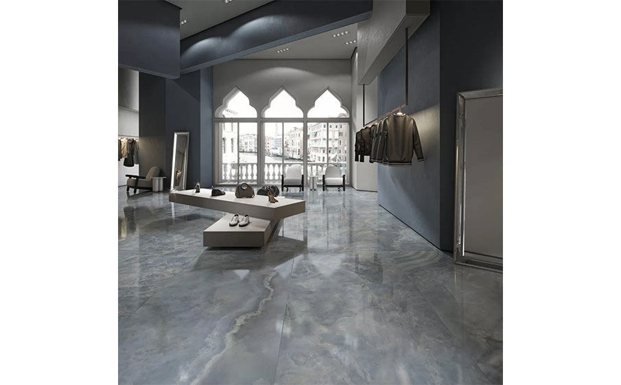 Керамогранит KERAMA MARAZZI Ониче голубой лаппатированный обрезной, 1195*600*9 мм