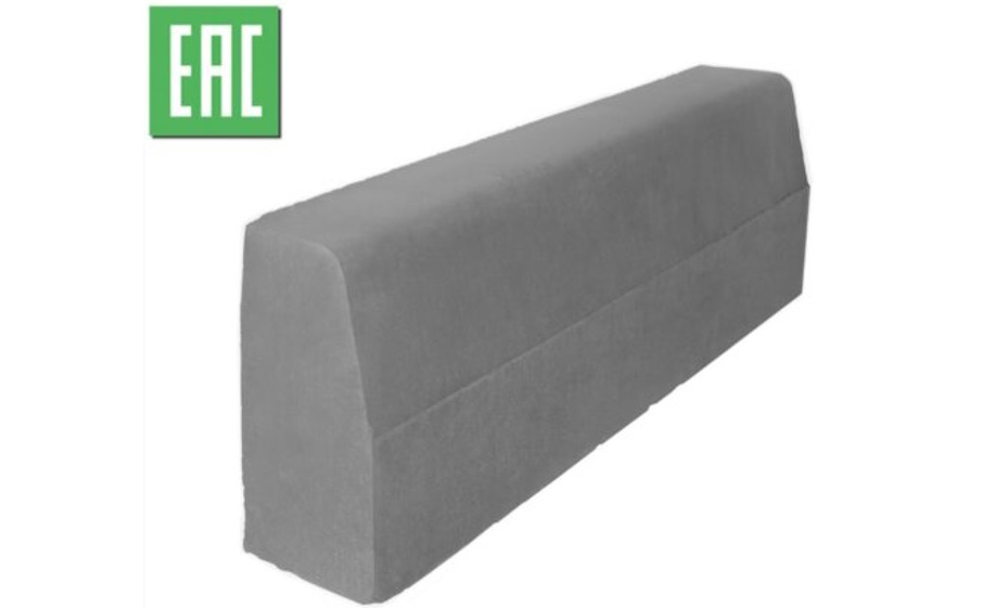 Дорожный бордюр SteinRus, БР 100.30.15 EAC, гладкая, серый, 1000*300*150 мм