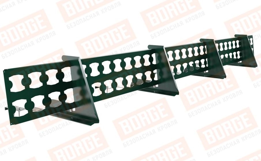 Снегозадержатель решетчатый Borge для черепичной кровли оцинкованный RAL 6005, 2,5 м
