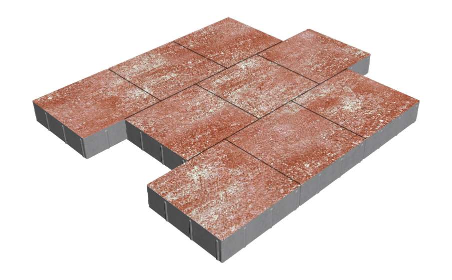 Плитка тротуарная SteinRus Валенсия Б.3.К.8, Native, Порто, 300*300*80 мм