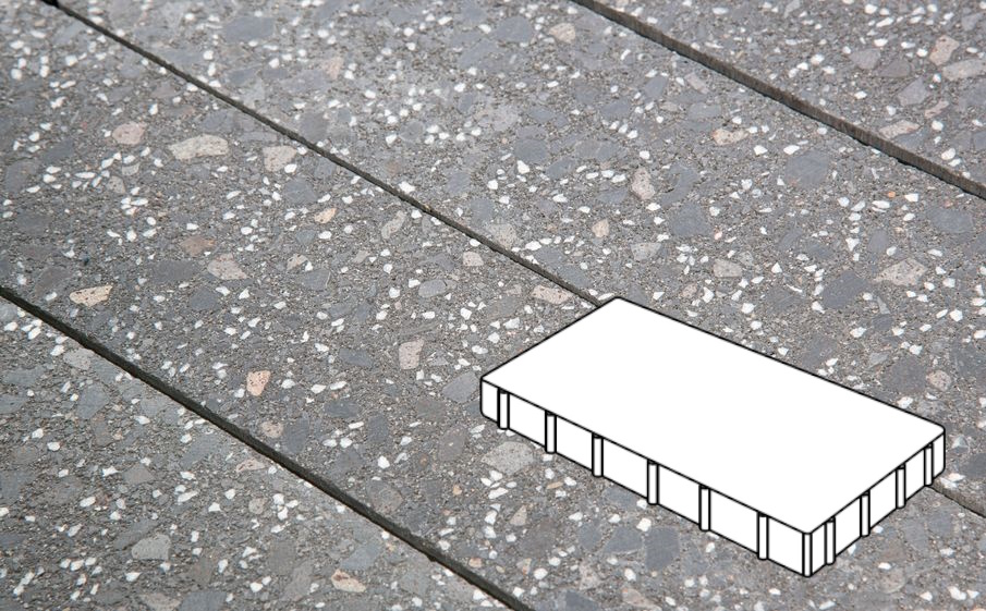 Плитка тротуарная Готика, Granite FINO, Плита Б.6.П.8, Ильменит, 400*200*80 мм