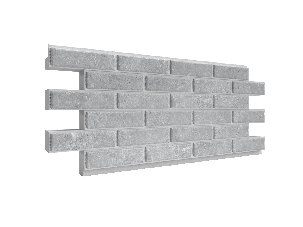 Термопанель ППС с клинкерной плиткой толщиной 12 мм BestPoint Exclusive Cement Gray 1145*470*80 мм
