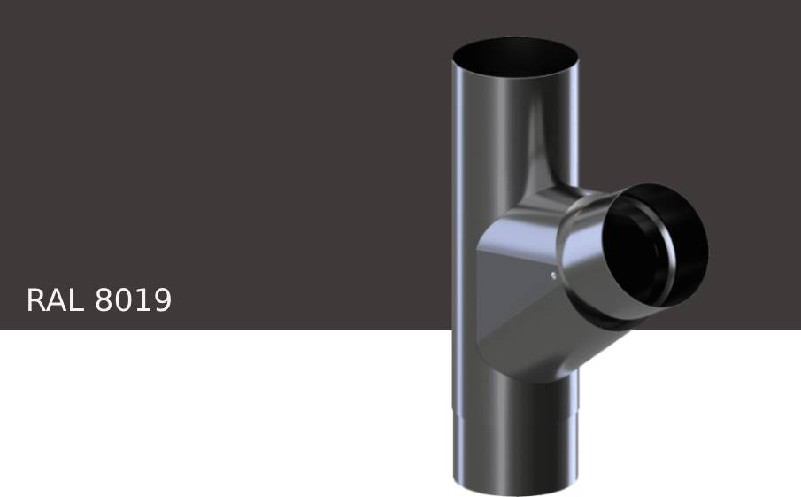 Тройник 60 градусов KROP STAL для системы D 150/100 мм, RAL 8019