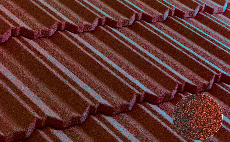 Композитная черепица рядовая Metrotile Classic Red black