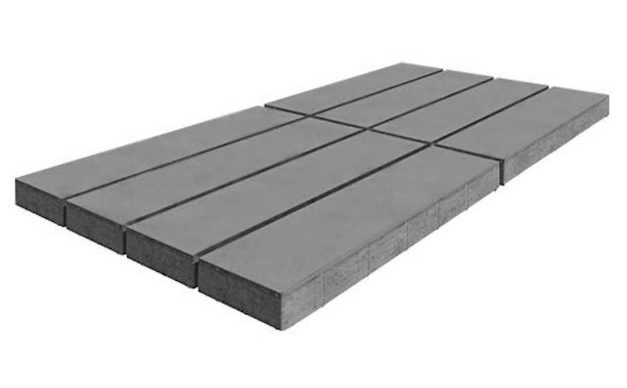 Плитка тротуарная SteinRus Гранада Б.7.П.8 гладкая, серый, 600*200*80 мм
