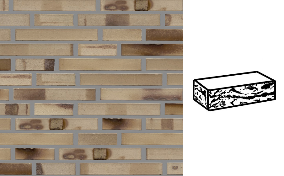 Кирпич клинкерный Muhr 36 KS Silbergrau nuanciert Kohle Spezial готик, 290*90*40 мм