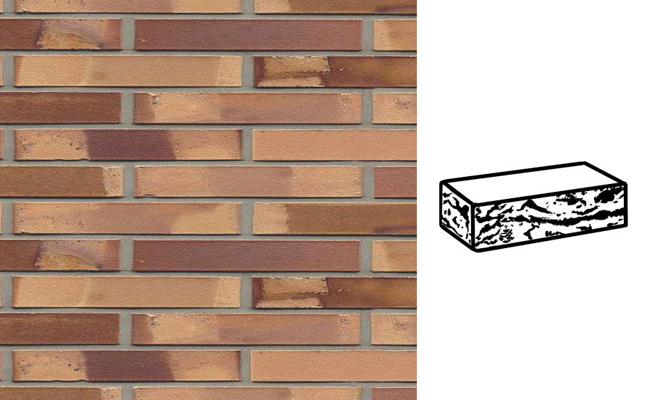 Кирпич клинкерный Muhr 08 S Lachsrot Spezial готик, 290*90*40 мм