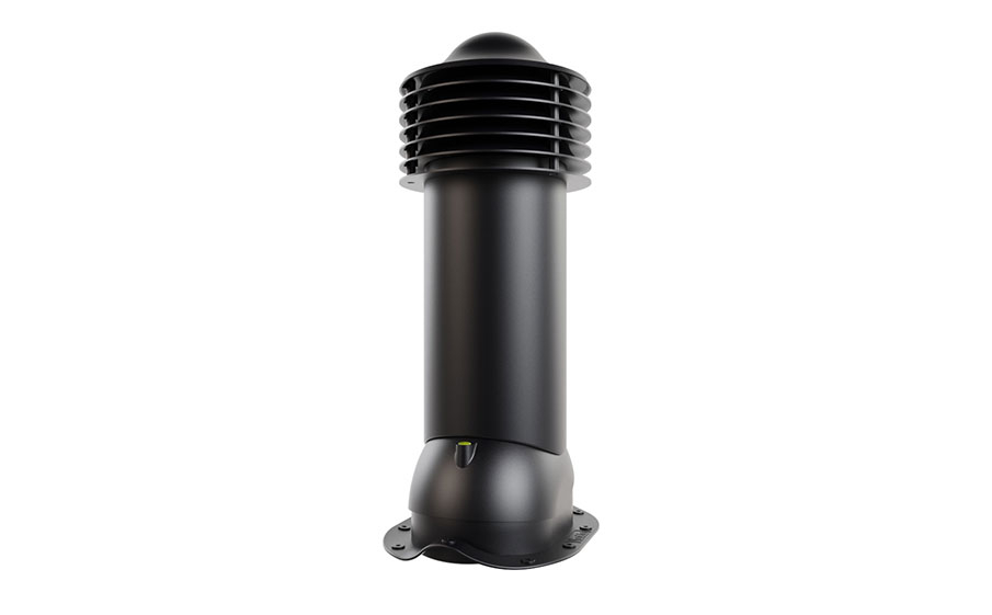 Труба вентиляционная Viotto для металлочерепицы Монтеррей d=125 мм утепленная, RAL 9005 черный
