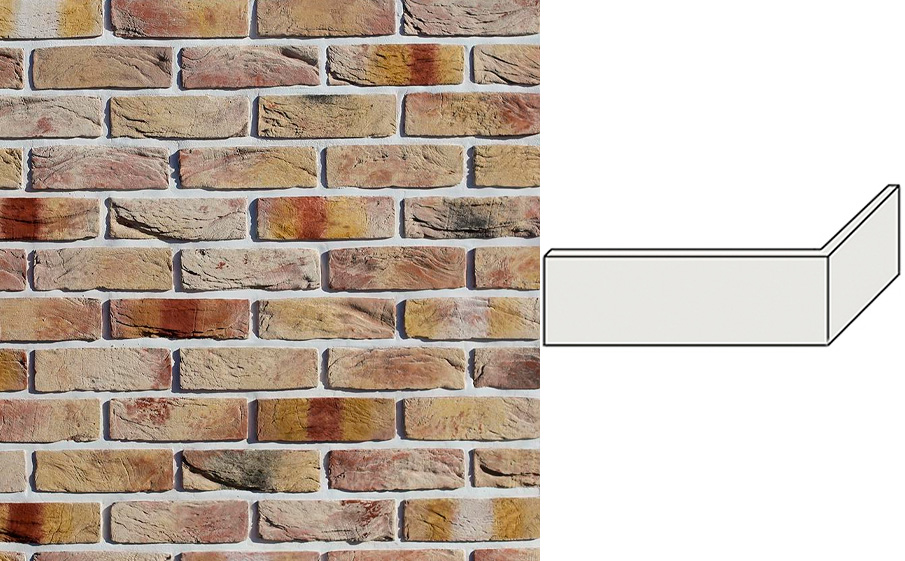 Декоративный кирпич White Hills Торн Брик угловой элемент цвет 327-35